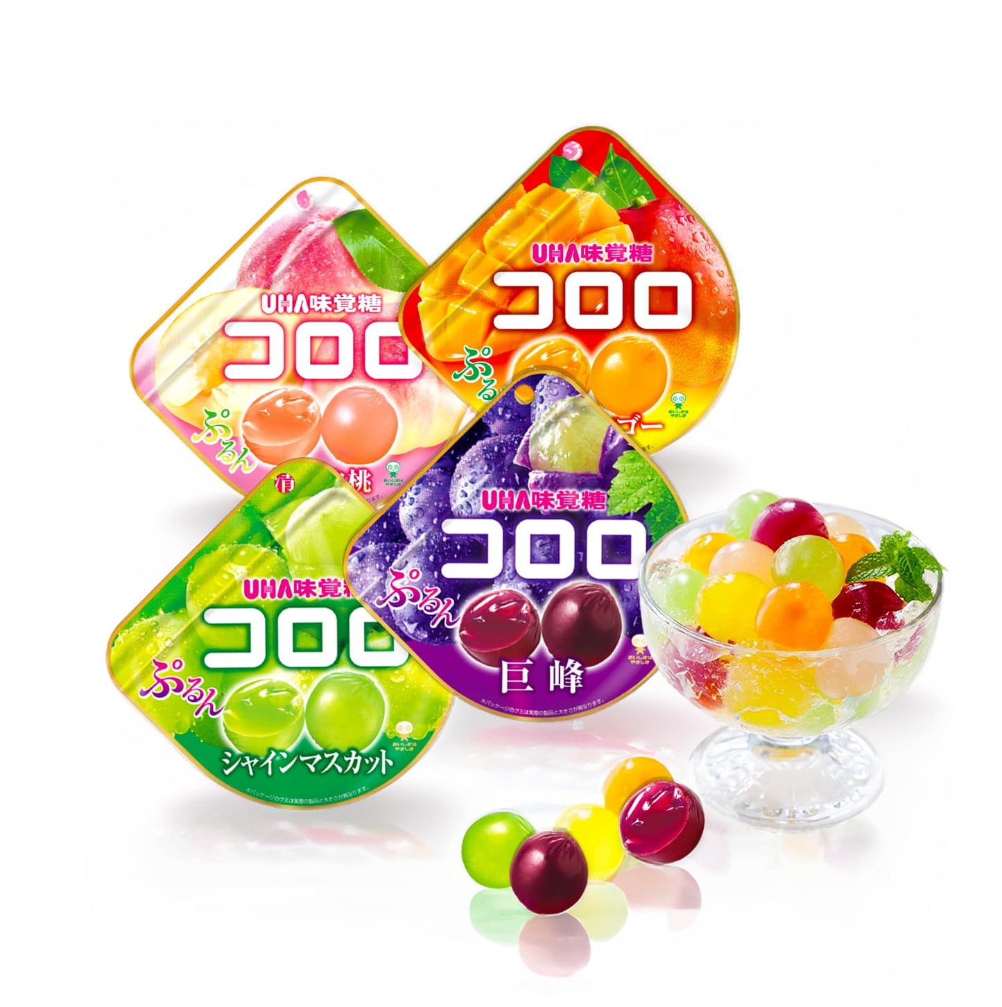 Japanese Gummy Candy Assortment Gift Box, 10 Pieces, Variety Pack With Fettuccine, Pure, Kororo, And Character Gummies