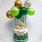 16 Pcs Metallic Gold Dinosaur Cake Decorations Dino Theme Cake Topper With Artificial Palm Leaves Dinosaur Eggs For Kids Boys Gi