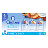Gerber Baby Food Pouches, Very Berry (3), Peaches & Cream (2), Strawberry Banana (2), Value Pack, Fruit and Yogurt, Toddler, (3.