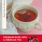 TeeLux Rosehip & Hibiscus Tea Bags, Caffeine Free, Slightly Tart & Fruity, 60 Count