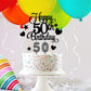 HOGRTi 50th Birthday Cake Decorations Set, Candles & Toppers, Paper, Black Series