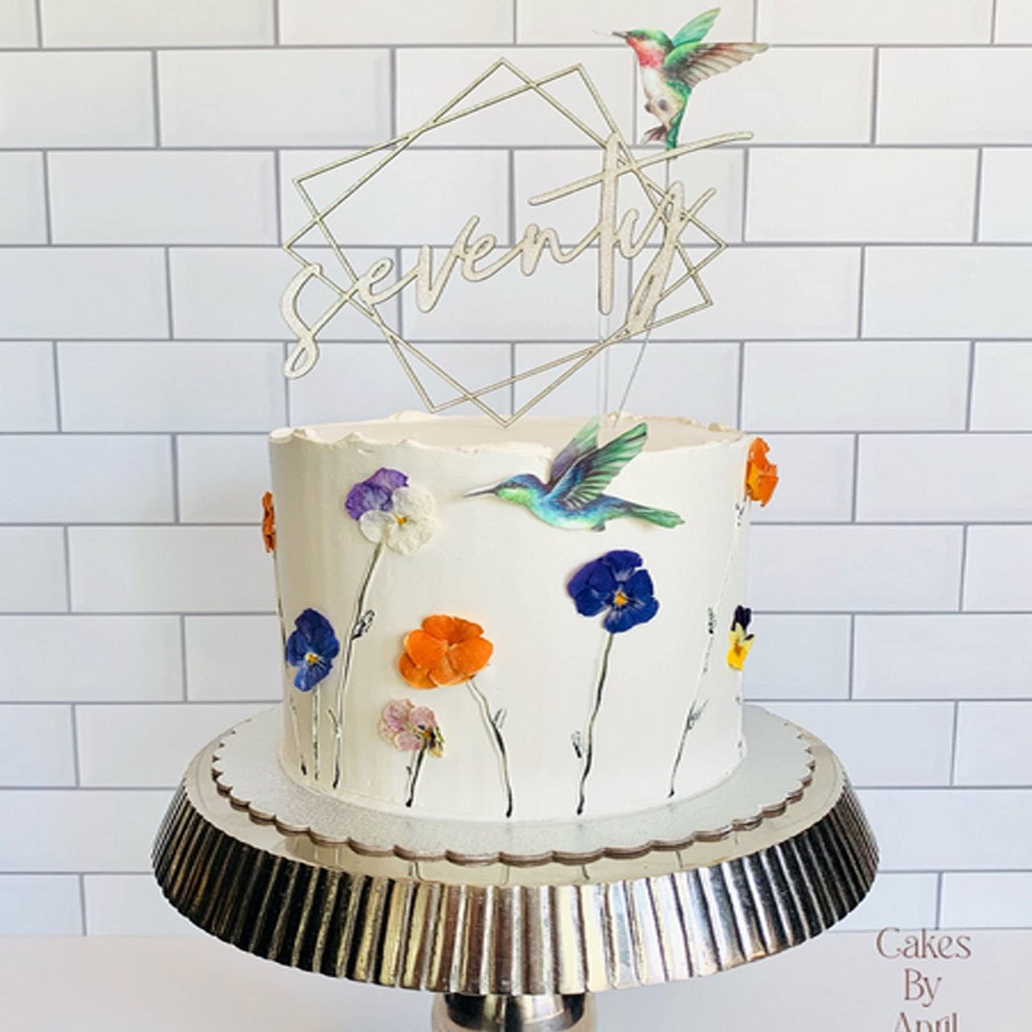 Georld Edible Cupcake Topper Wafer Hummingbird Cake Bird Decoration By Wafer Paper,12 Counts,Flat Not 3D