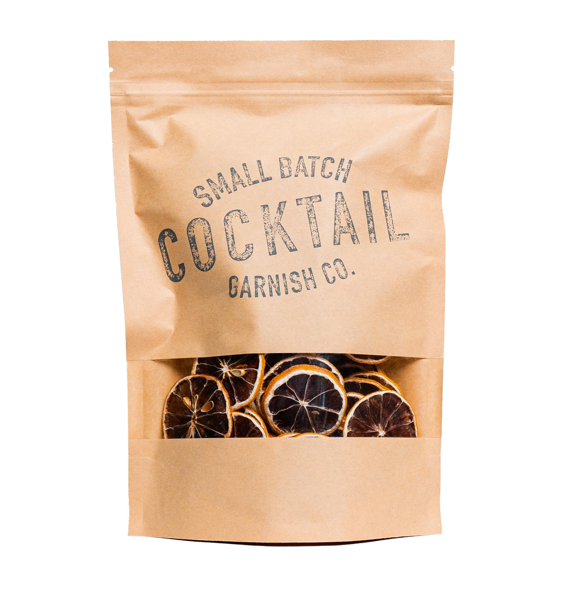 Small Batch Cocktail Garnish Co. Dehydrated Lemon Wheel - 50+ Slices, Glass, 3oz