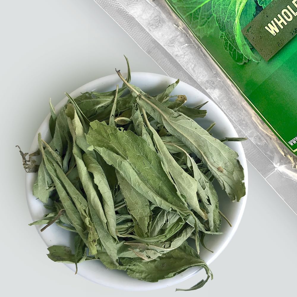 HerbaZest Sun-Dried Stevia Leaves - Premium Whole Stevia Leaf - 6oz Zero-Calorie Sugar Substitute for Beverages