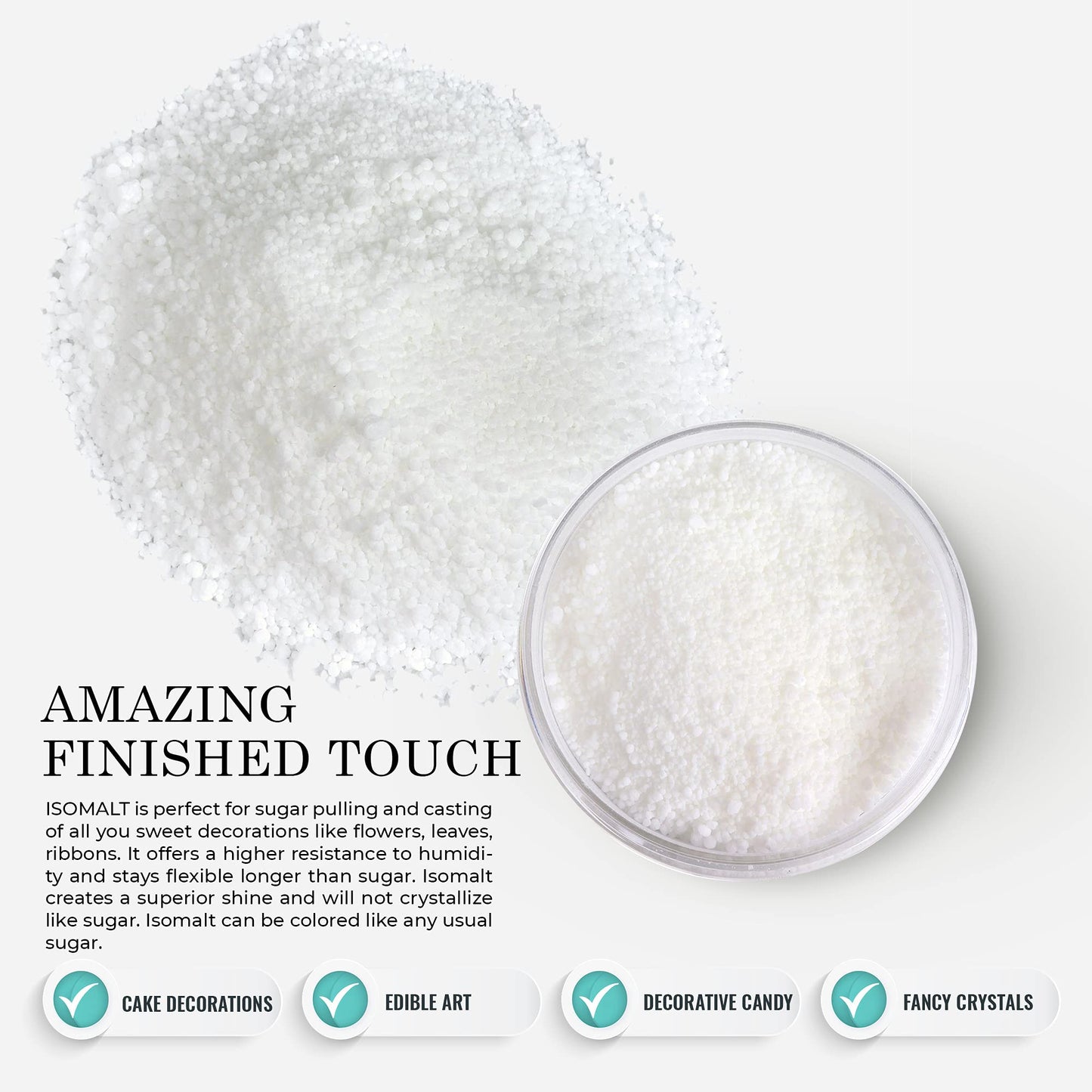 Ocreme Isomalt Crystals - Sugar Substitute For Crafting Decorative Accents, Hard Candy, Fancy Crystals, Confections And Baked Go
