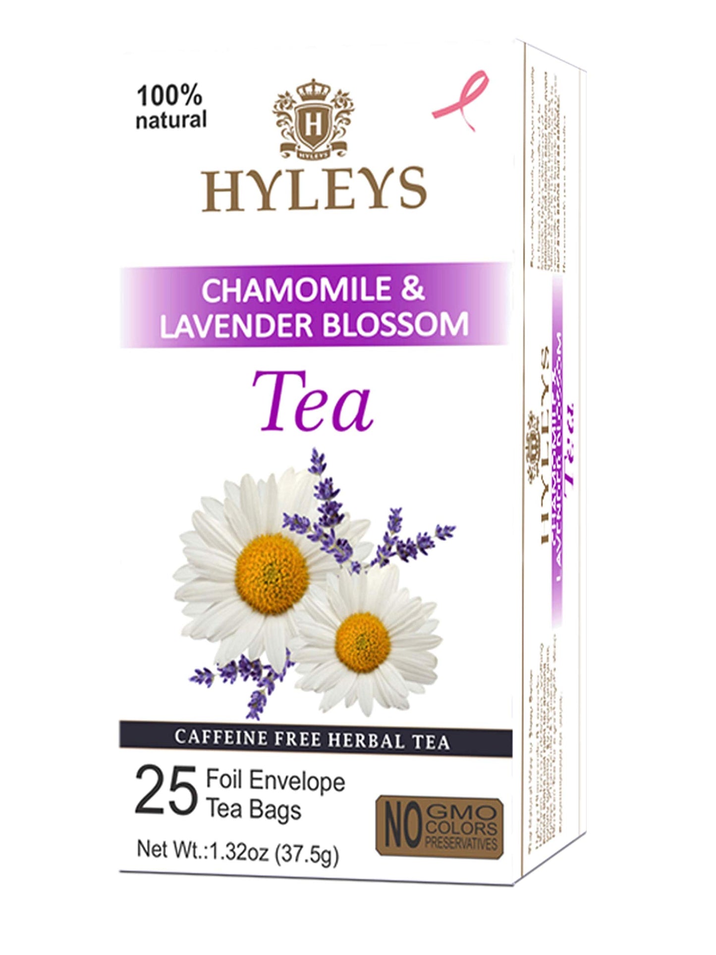 HYLEYS Herbal Tea - Lavender Blossom, Caffeine-Free, Sugar-Free, 25 Count, Decaf, Gluten-Free, Dairy-Free, Model N-17738