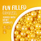 Yellow Sprinkles For Cake Decorating, Edible Sugar Pearls Mixing Sizes For Cupcake Topper, Cookies, Ice Cream Toppings Cake Deco