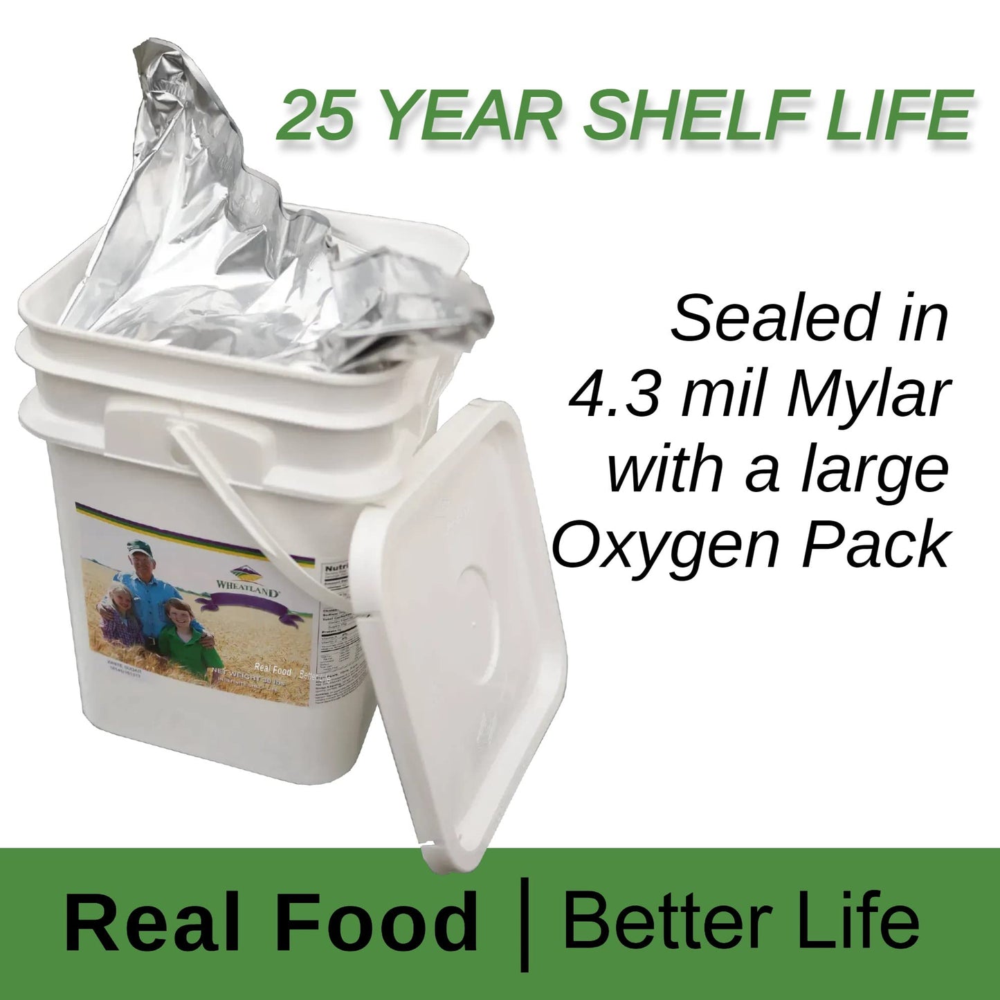 WHEATLAND Wheatland™ Pinto Beans, 25lbs, Mylar Bucket, Vegan, Non-GMO, 25+ Year Shelf Life