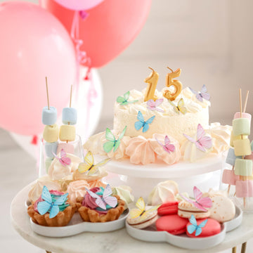 Tyqour 72Pcs Edible Butterfly Cake Decorations Colorful Vivid Butterfly Cake Topper Wafer Paper Butterflies Cupcake Toppers For