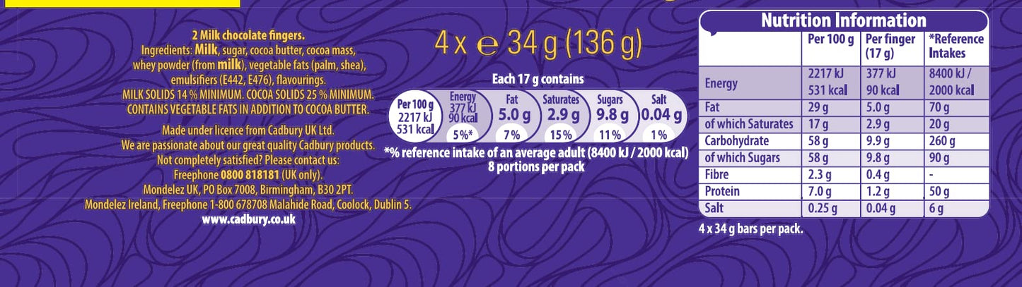 Cadburys Twirl 4 Pack 176G