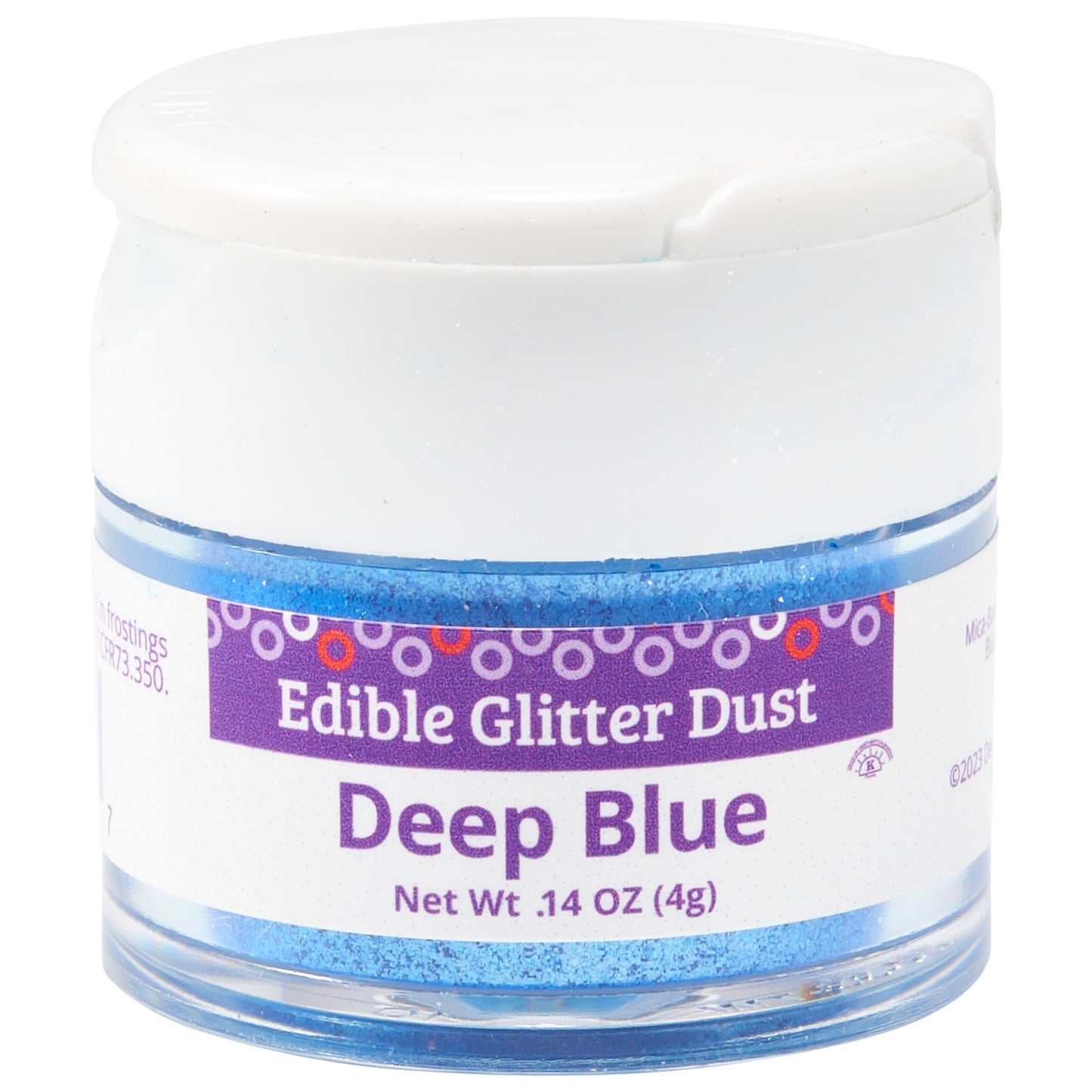 DecoPac Edible Glitter Dust | Deep Blue | Edible Sparkle Powder For Cake Decorating, Cakes, Cupcakes, Cookies, and Donuts - 4g