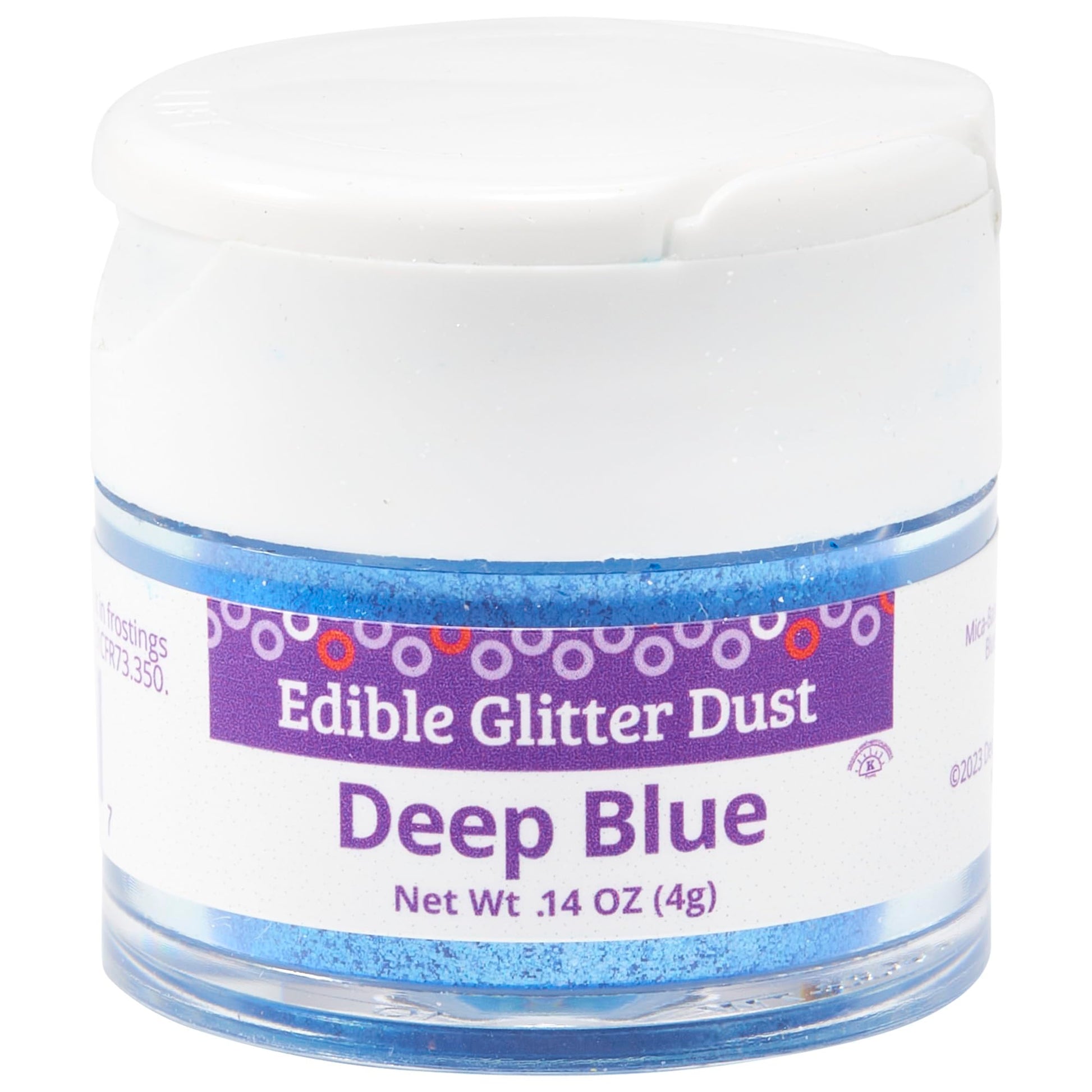 DecoPac Edible Glitter Dust | Deep Blue | Edible Sparkle Powder For Cake Decorating, Cakes, Cupcakes, Cookies, and Donuts - 4g