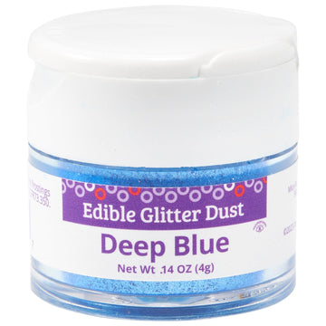 DecoPac Edible Glitter Dust | Deep Blue | Edible Sparkle Powder For Cake Decorating, Cakes, Cupcakes, Cookies, and Donuts - 4g