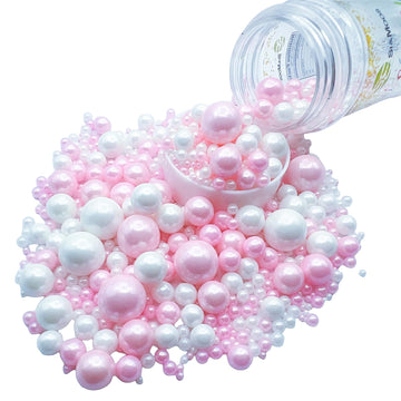 Se Si&Moos White And Pink Pearl Sprinkles For Decorating Edible Cake Cookie Pearls Cupcake Decorations Pink And White Sprinkles