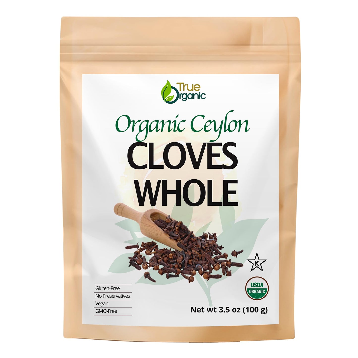 True Organic Ceylon Cloves Whole, USDA Organic, Non-GMO, 3.5 Ounces