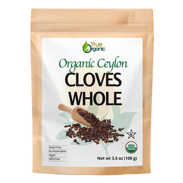 True Organic Ceylon Cloves Whole, USDA Organic, Non-GMO, 3.5 Ounces