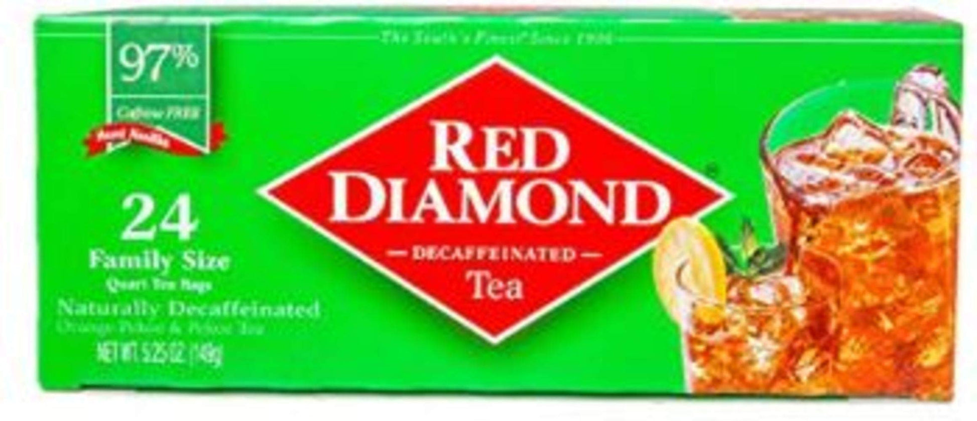 Decaf Iced Tea Bags, Quart Size, 24 Count by Red Diamond
