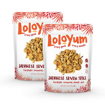 Loloyum Furikake Seaweed Snack Mix (Japanese Seven Spice, 6Oz X 2 Packs)