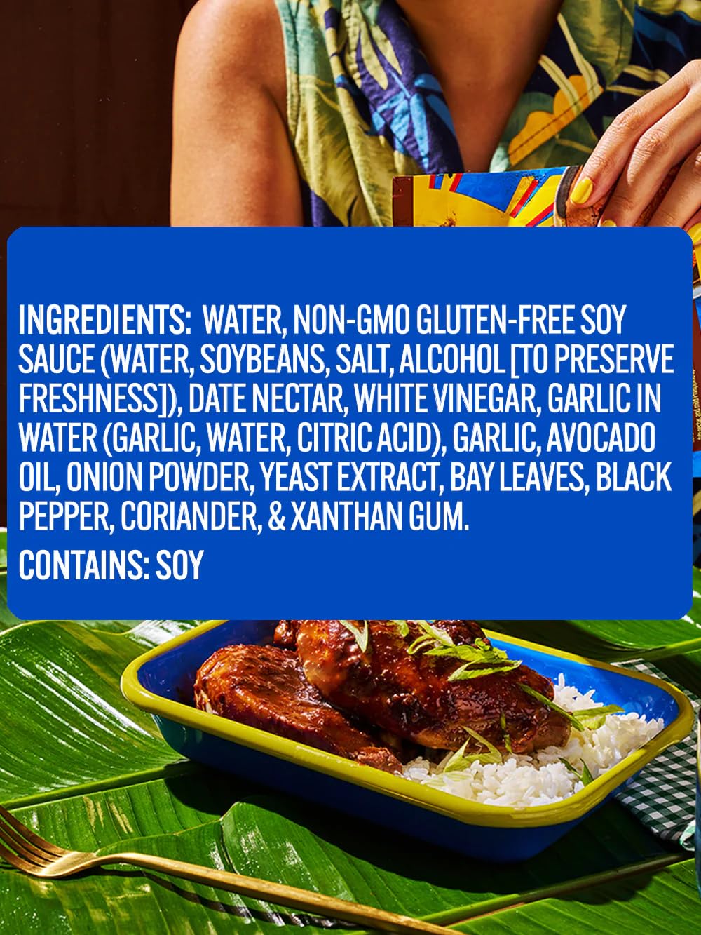 Fila Manila Delicious Filipino Soy Garlic Simmer Sauce Adobo, Wheat-Free Tamari Soy Sauce, Garlic, & Onion, Mild, Vegan, No Msg,