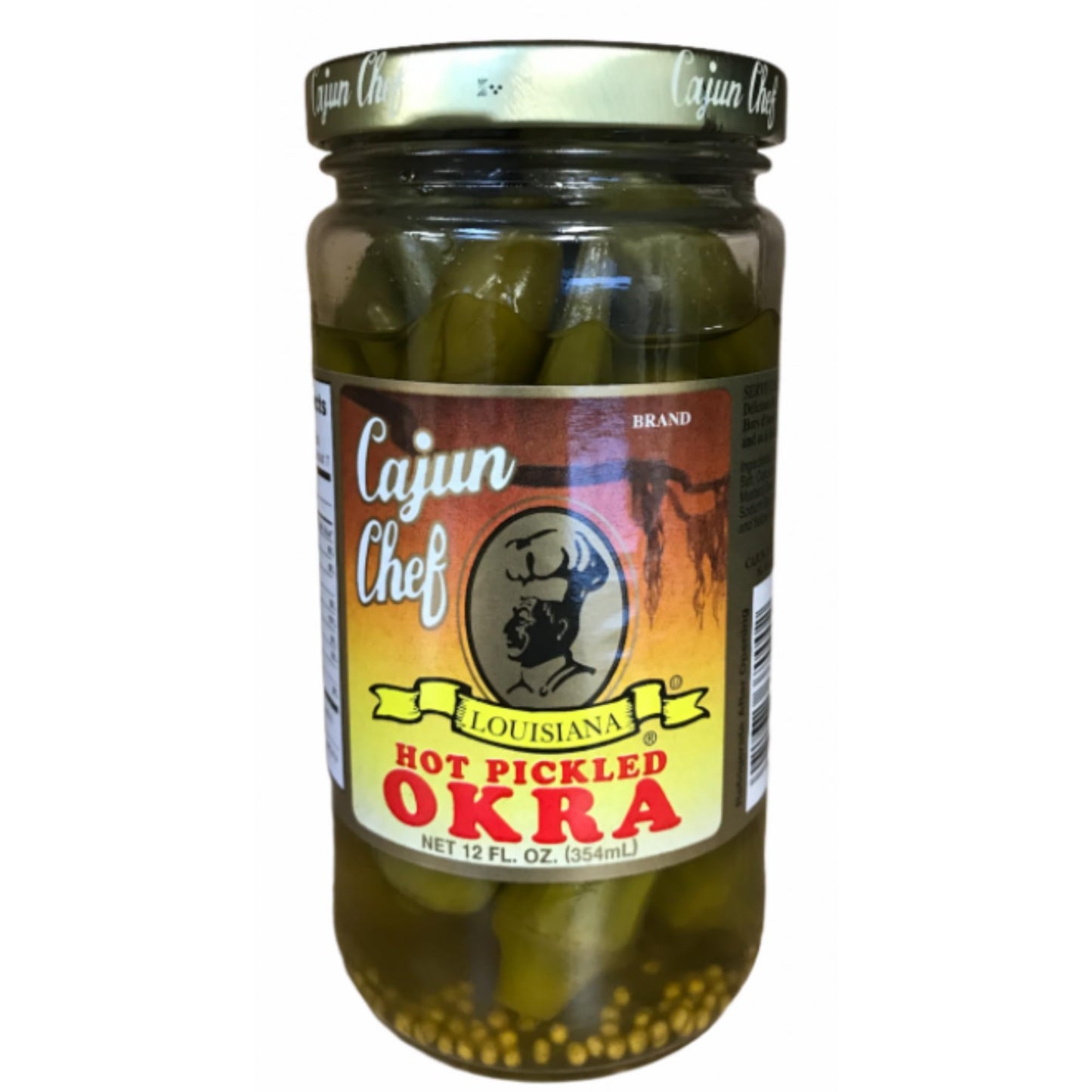 Cajun Chef Hot Pickled Okra - Versatile Garnish for Drinks & Dishes - 12 Fl Oz (Pack of 1)