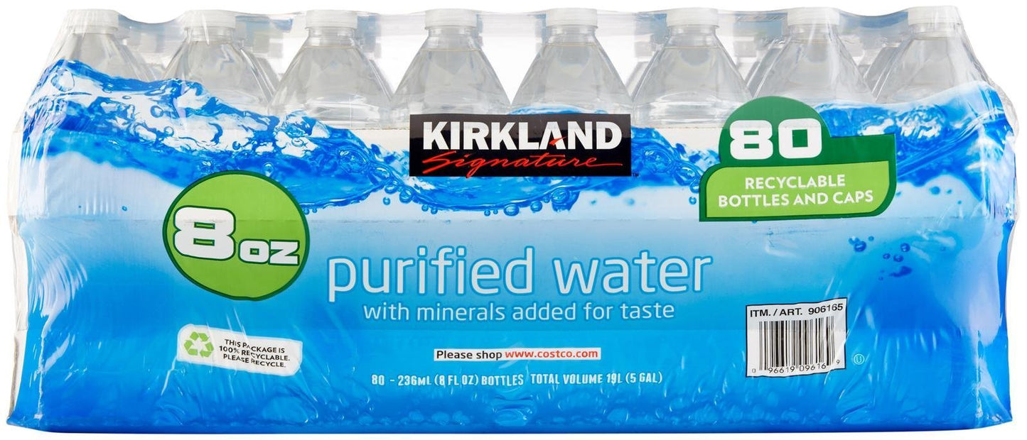 Kirkland Signature Premium Drinking Water, 8 Oz, 80 Count, Clear, 640 Fl Oz (Pack of 1)