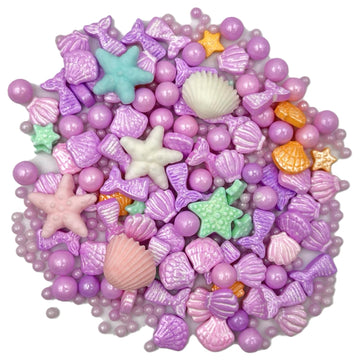 Sentovac Purple Mermaid Sprinkle Edible Decorating Ocean Sprinkles For Cake Cupcake Topper Cookie Baking Decorations Starfish Sh