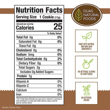 Dijas Natural Foods Crunchy Biscotti Cookie, Fat Free, 5 Ounce, spirit-inspired flavor Caramel Pecan