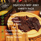 Jerky.Com Beef Jerky Sampler - Featuring Original, Black Pepper, Teriyaki, Sweet & Spicy, Hot, Habanero, Blackened Cajun, Honey