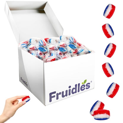 Patriotic Striped Cherry Barrels, USA Patriotic Red, White & Blue, Hard Candy Treats, Kosher Certified, Individually Wrapped (20