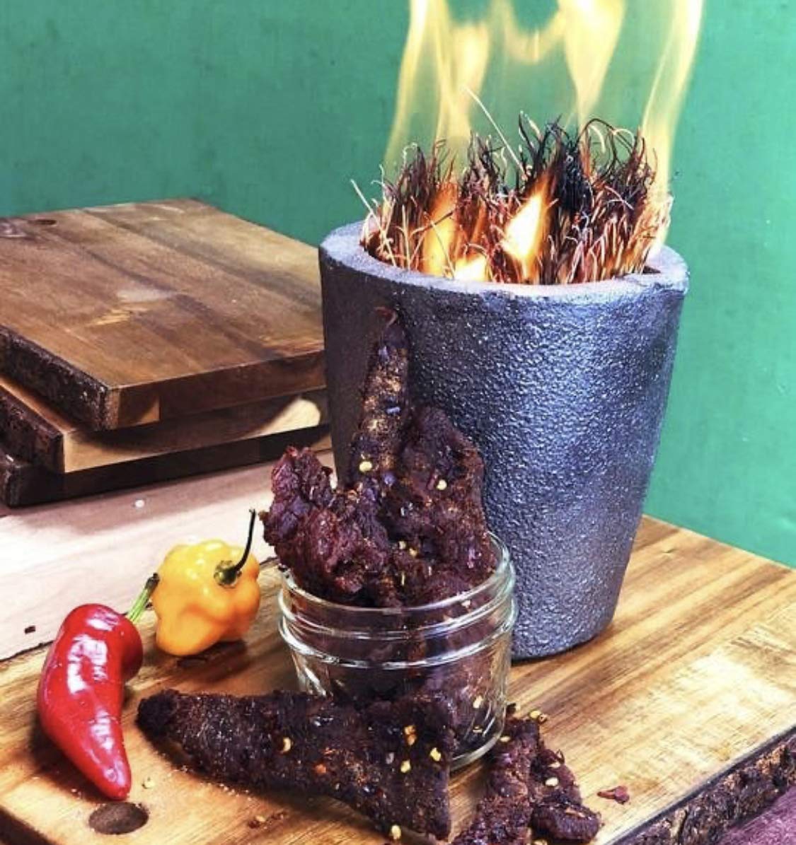HEAT Variety 3 pk Creeping Ghost    Carolina Reaper - Volcanic Jalapeo & Mango Habanero Beef Jerky Three -3oz Bags