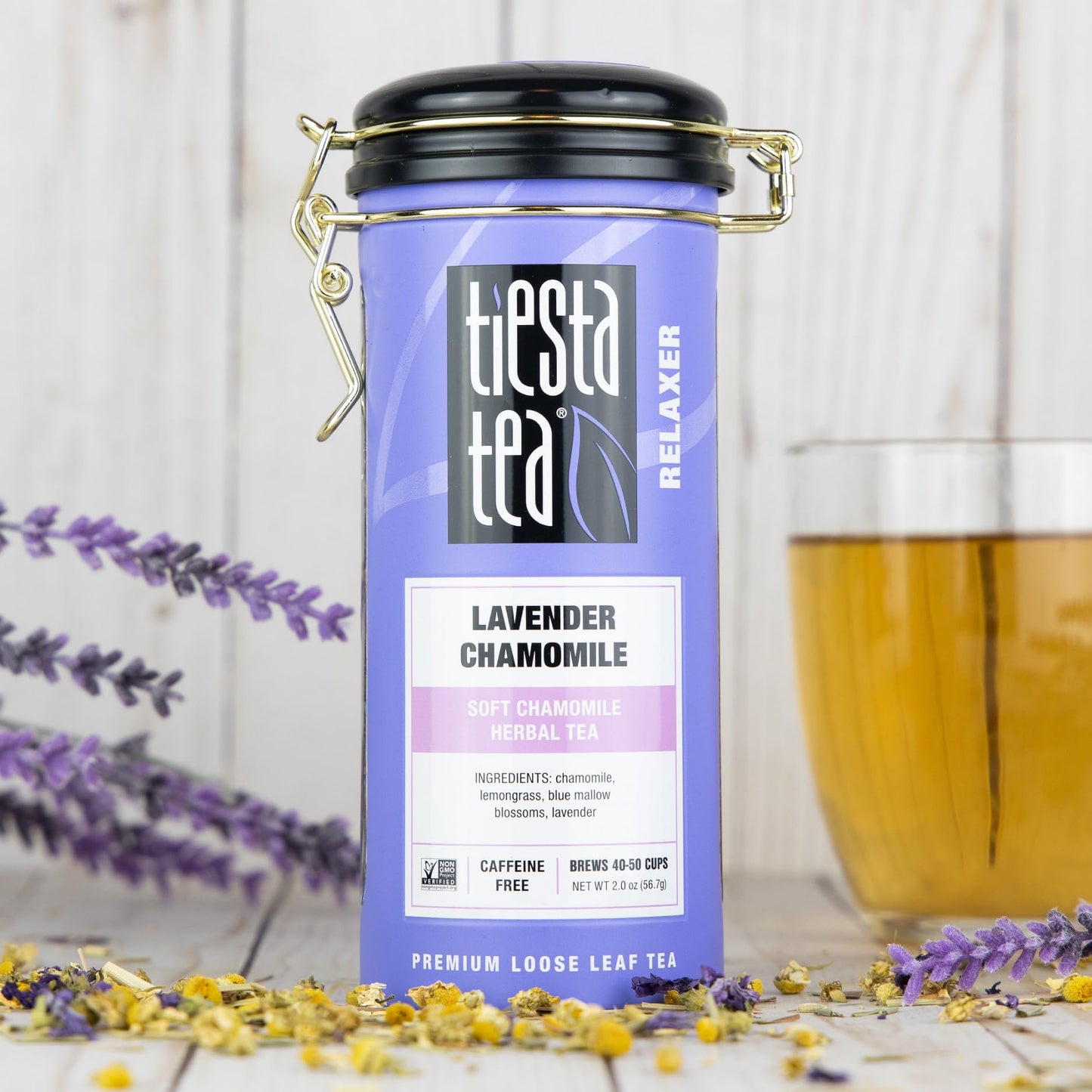 Tiesta Tea - Lavender Chamomile Herbal Tea | Loose Leaf | Calming Blend With Chamomile | Lavender | Lemongrass | Caffeine-Free Herbal | Great For Hot Or Iced Brews | Refillable Tin | 50 Cups | 2 Ounce