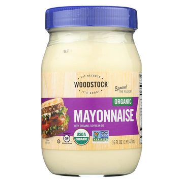 Woodstock Farms Organic Mayonnaise 16 Ounce Jar - 12 Per Case.