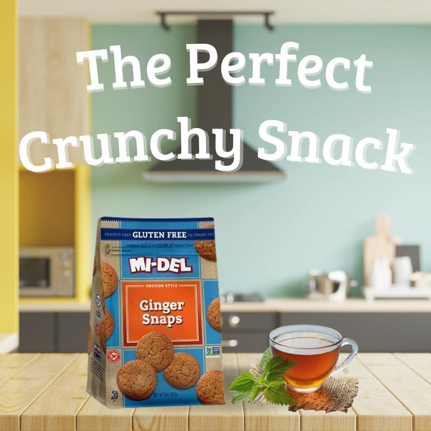 Mi-Del Gluten Free Ginger Snaps - Non Gmo Certified, 0G Trans Fat Swedish Ginger Snaps Cookies Old Fashioned (Pack Of 1)