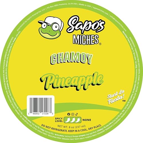 Sapo'S Miches Chamoy Rim Rimming Paste Sauce Candy Dip For Drinks, Micheladas, Fruit, 8 Oz (Pineapple)