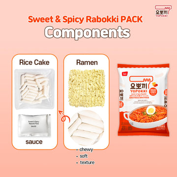 Yopokki Instant Rabokki Pack (Sweet Mild Spicy, Pack Of 2) Korean Street Food With Sweet And Moderately Spicy Sauce Ramen Noodle