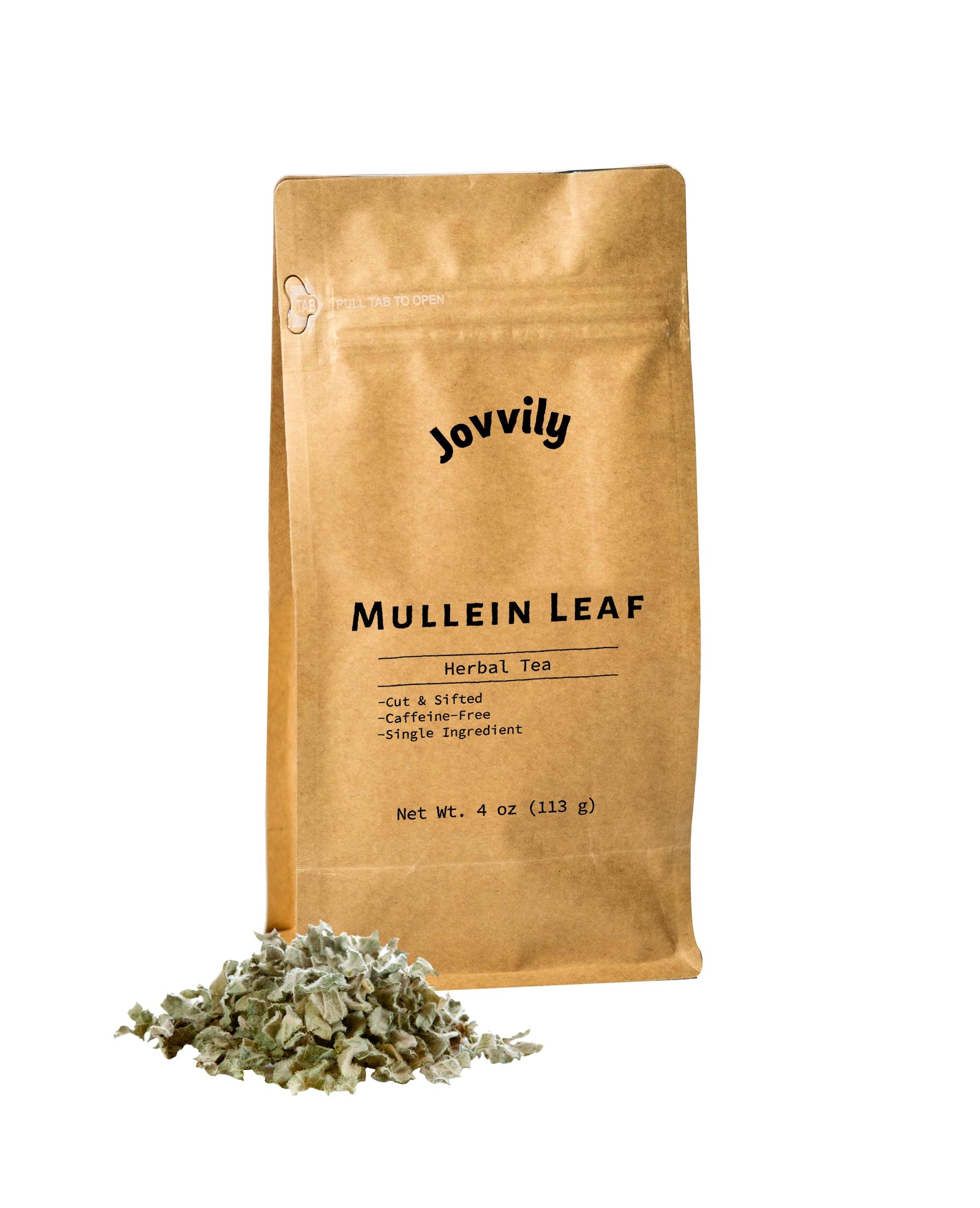 Jovvily Mullein Leaf Herbal Tea - Caffeine Free - 4 oz Cut & Sifted