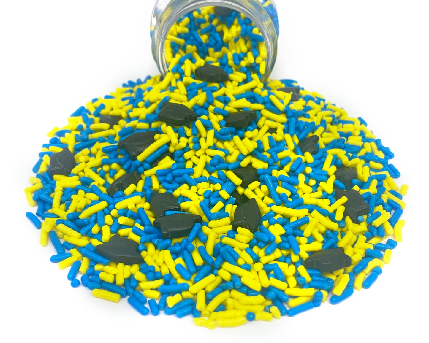 Mystic Sprinkles Graduation Day Sprinkles Mixes (Graduation Day! Blue & Yellow Sprinkle Mix 3.8Oz)