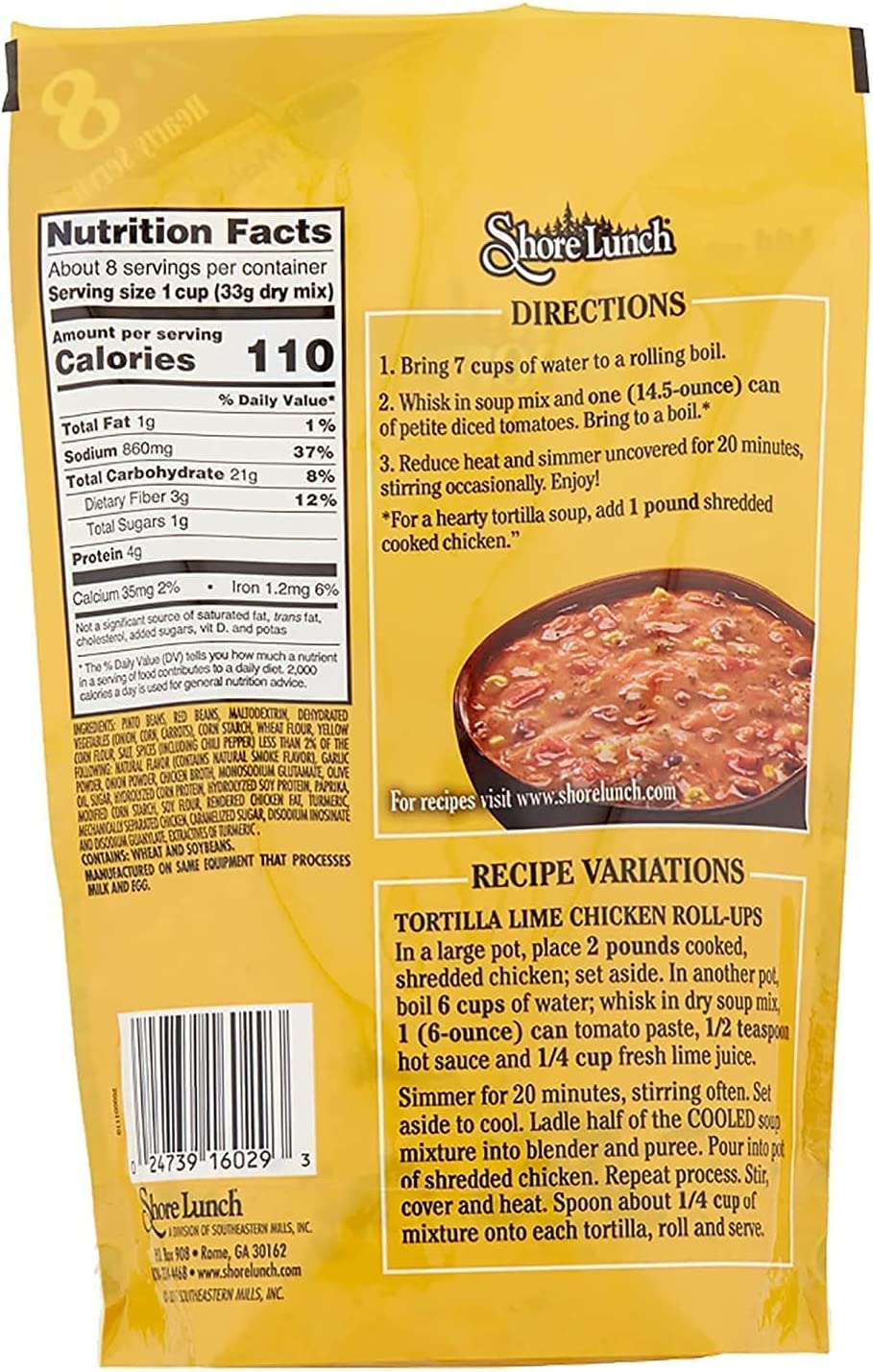Shore Lunch Tortilla Soup Mix, 9 Ounce (Pack Of 6)