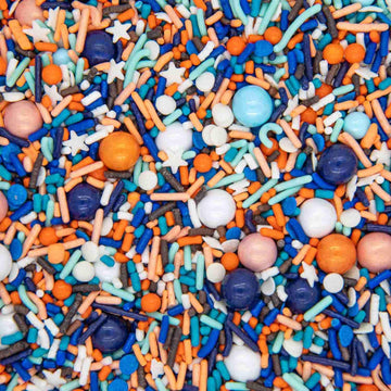 Blue And Orange Sprinkles For Cake, Cookie, Cupcake Decorating, And Baking - Blippi Birthday Cake Topper Decorations In Blue Ora
