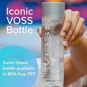 VOSS Premium Still Water Bottles, BPA-Free, 16.9 Fl Oz, 24 Pack, Clear, Model 182201