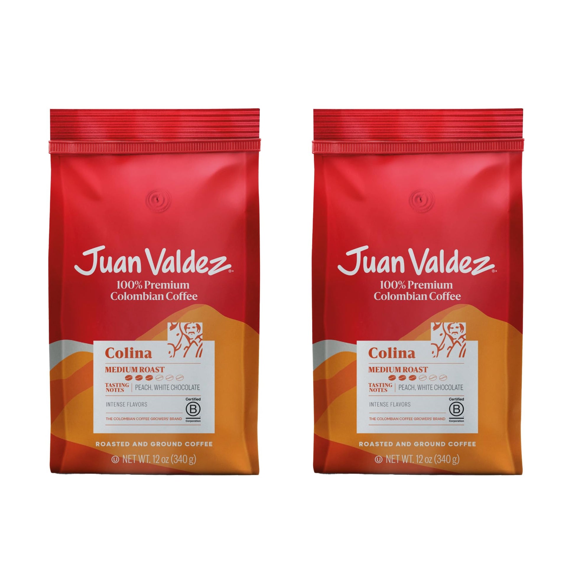 Juan Valdez Ground Coffee, Balanced Roast, Premium Colombian, Pack of 2, 12 OZ