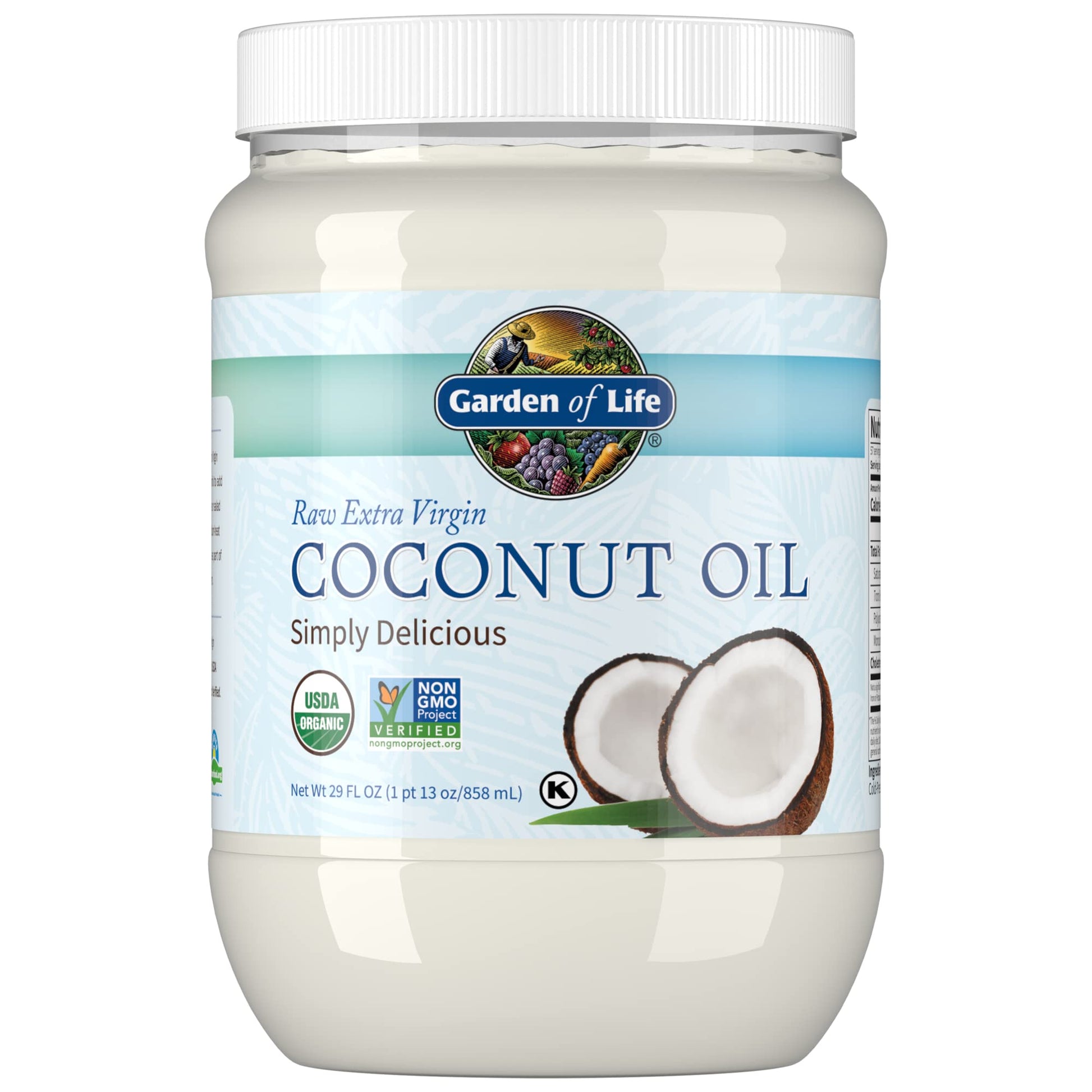 Garden of Life Coconut Oil for Hair, Skin, Cooking - Raw Extra Virgin Organic, Pure Unrefined Cold Pressed Oil with MCTs for Bod