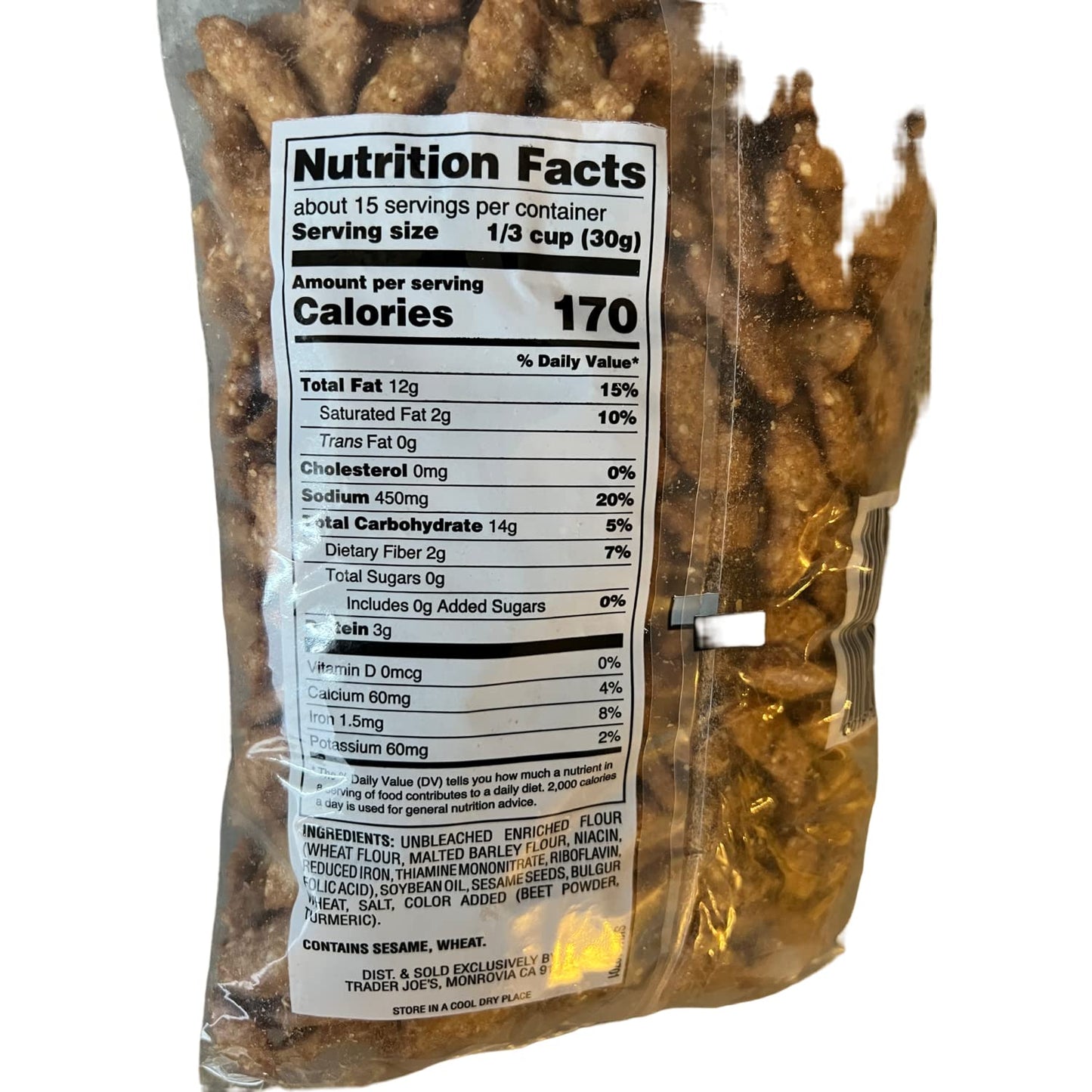 TJ's Sesame Sticks, 16 oz - Crunchy Snack, Perfect for On-the-Go Munching