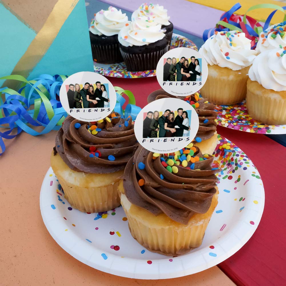 GRAPHICS & MORE Cupcake Picks Set of 6, Acrylic, Multi Color, Friends Theme, Model CUPCAKE.ROUND.WBGAM031.Z004804_8