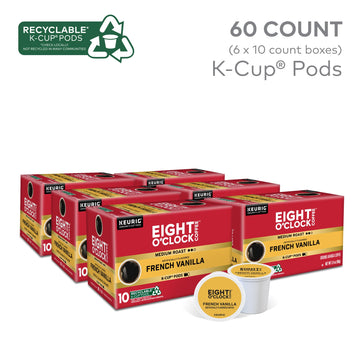 Eight OClock Coffee French Vanilla  Single-Serve Coffee K-Cup Pods  Medium Roast  60 Count