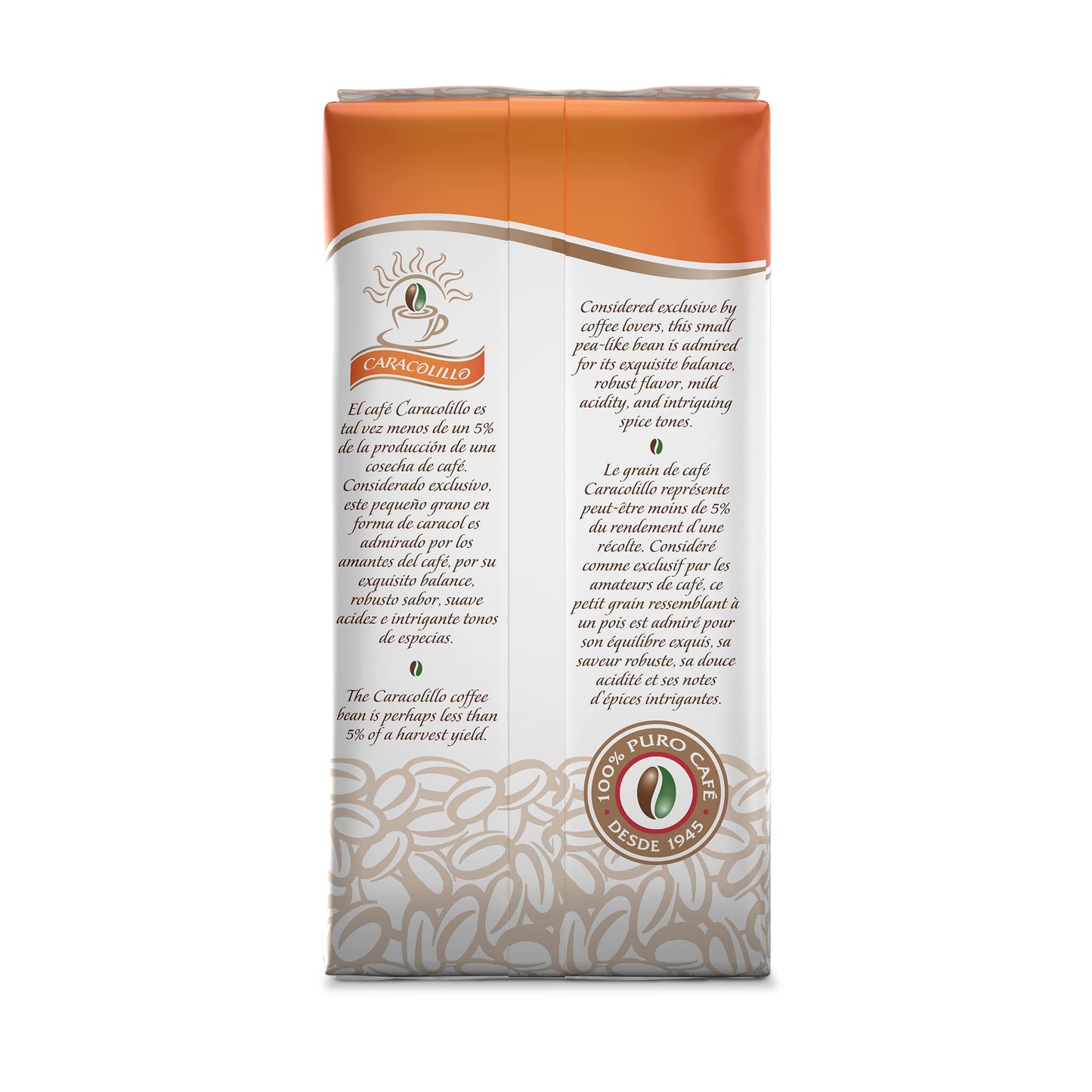 Caf   Santo Domingo Caracolillo, 16 Oz Bag, Ground Peaberry Coffee, Medium Roast - Product From The Dominican Republic (Pack Of