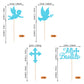 YCTHUNFISH Cupcake Toppers, 24 Pack, Bamboo, Glitter Cross, Blue, Religious Baptism/Party Decorations