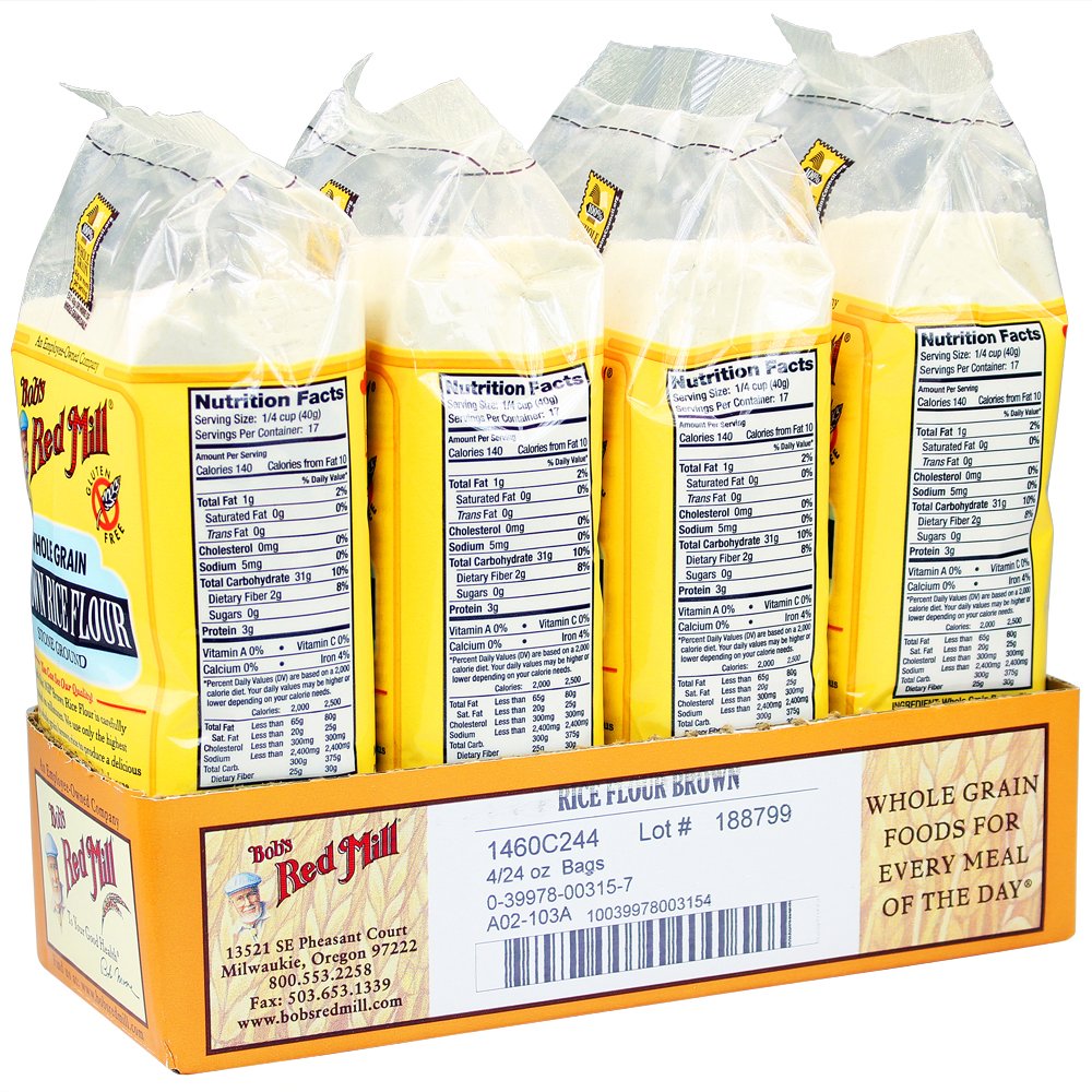 Bob's Red Mill Gluten Free Brown Rice Flour, 24 Ounce (Pack of 4)