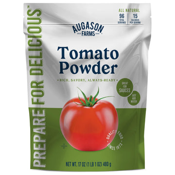 Augason Farms Tomato Powder Resealable Pouch, Emergency Food Supply, Everyday Meals, 96 Servings