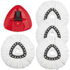 4 Pack Spin Mop Replacement Head - Includes 1 Rotating Mop Base - Easywring Mop Refills Compatible With O Ceda Mop Replace Head,